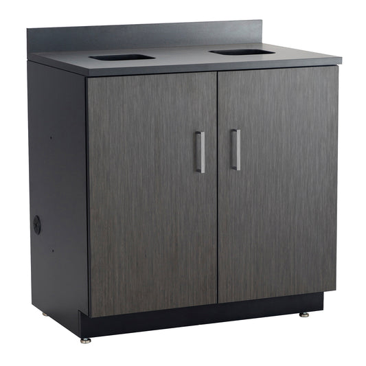 Modular Base Cabinet, Melamine, 39" H x 36" W x 25" D, Asian Night/Black