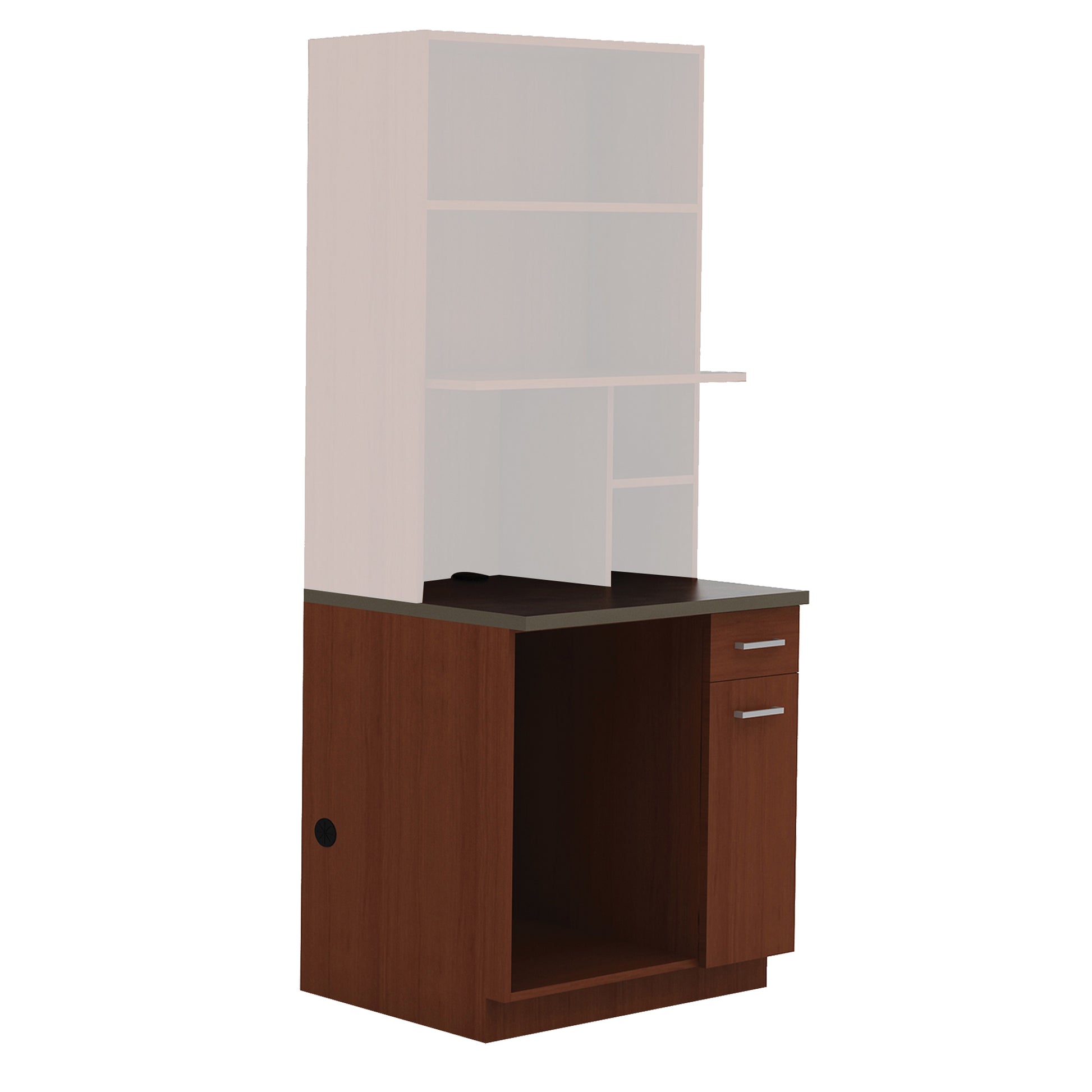 Modular Cabinet, Melamine, 39" H x 36" W x 25" D, Mahogany