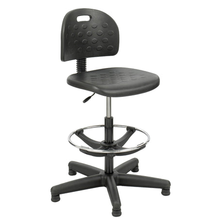 Soft Tough™ Stool, Stationary, Adjustable, 29" - 49", Polyurethane Seat, Black