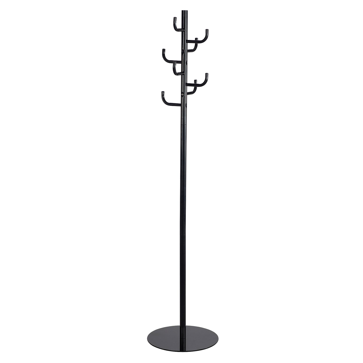 Coat Rack, 68" H, Black, 8 Hook(s)