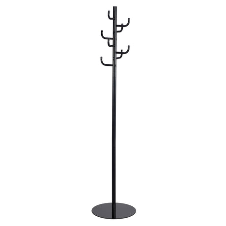 Coat Rack, 68" H, Black, 8 Hook(s)