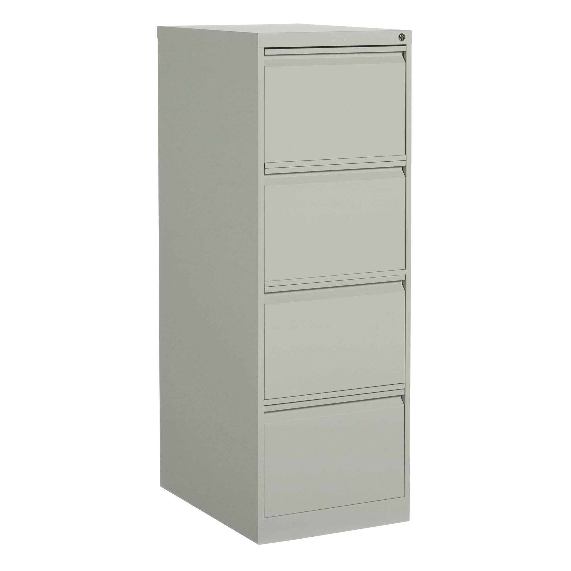 Vertical Filing Cabinet, Steel, 4 Drawers, 18-1/7" W x 25" D x 52" H, Grey