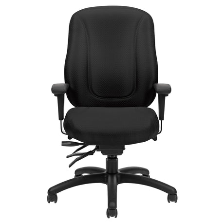 Overtime High Back Chair, Fabric, Black, 300 lbs. Capacity