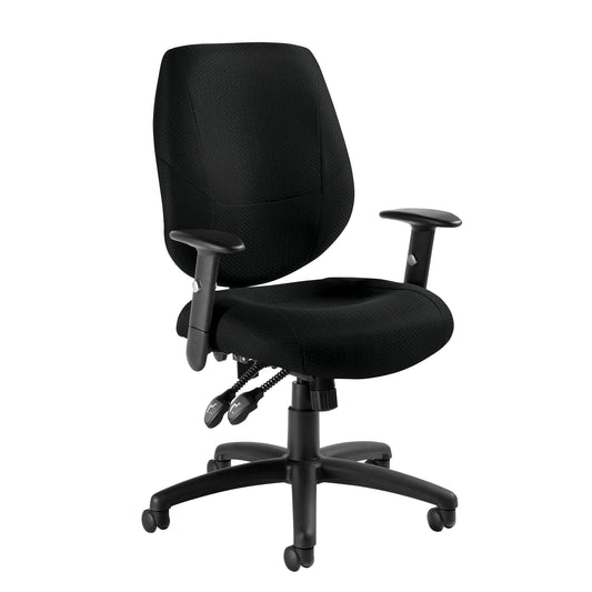 Six 31 Operator Chair, Fabric, Black, 250 lbs. Capacity