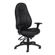 High Back Comfort Chair, Leather, Black, 300 lbs. Capacity