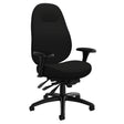 Medium Back Comfort Chair, Polyester, Black, 300 lbs. Capacity
