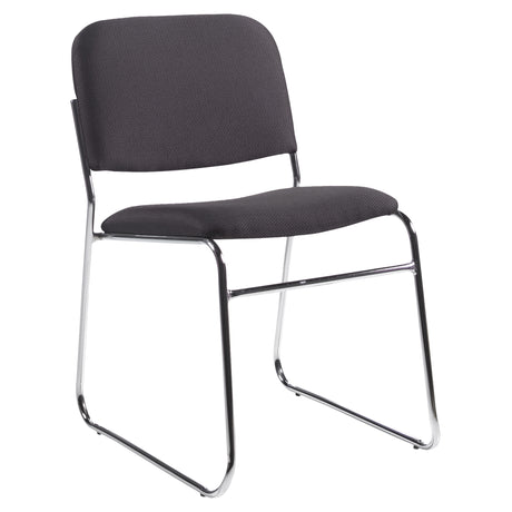 Armless Chair, Fabric, 30" High, 200 lbs. Capacity, Black