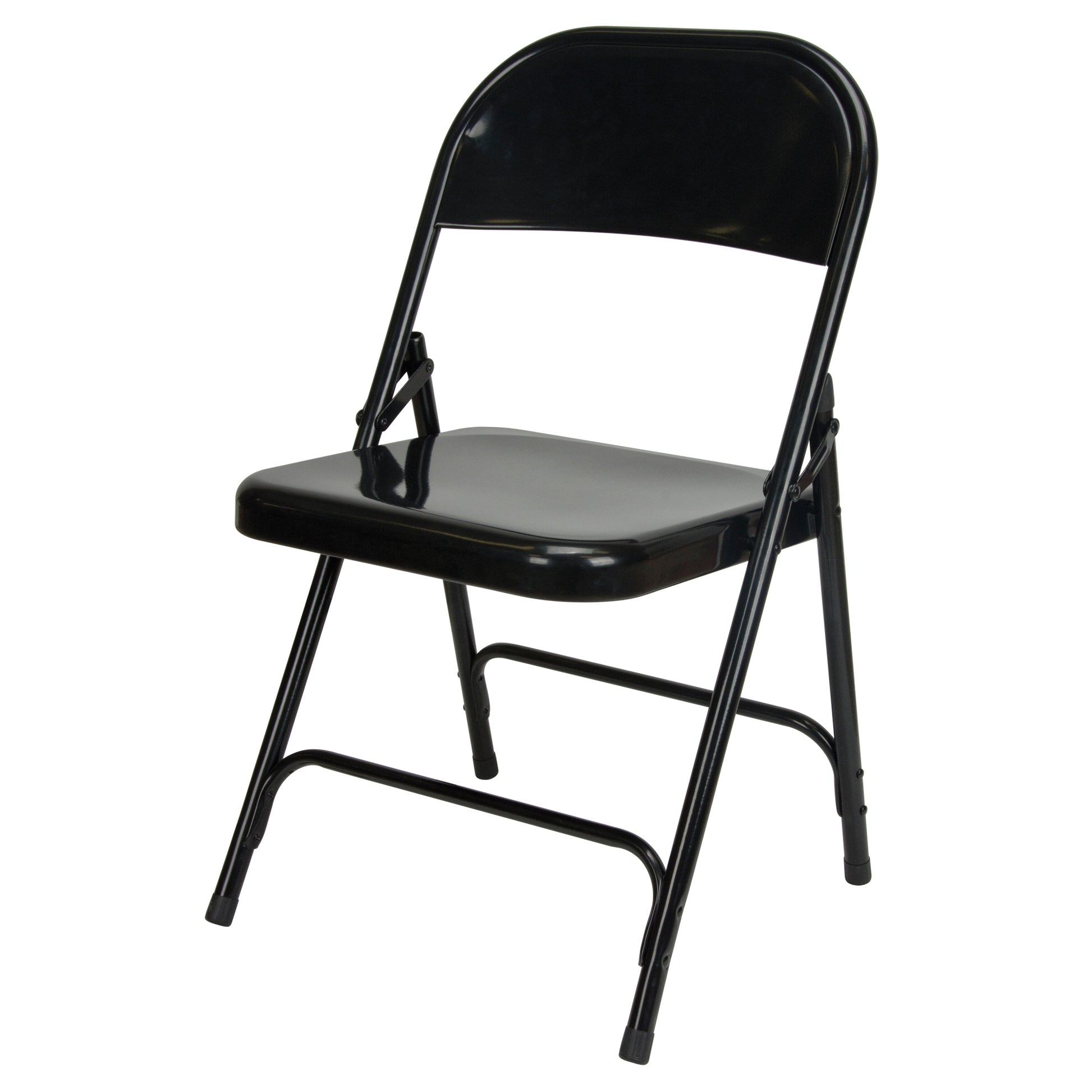 Folding Chair, Steel, Black, 300 lbs. Weight Capacity