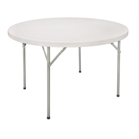 Folding Table, Round, 60" L x 60" W, Polyethylene, White
