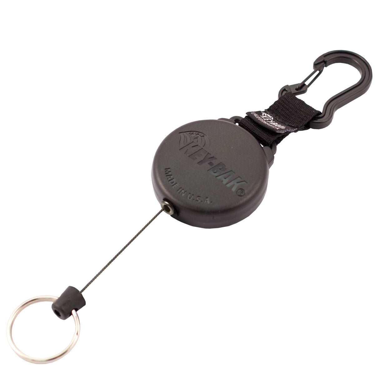 Securit™ Retractable Key Holder, Polycarbonate, 28" Cable, Carabiner Attachment