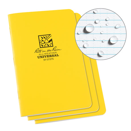 All-Weather Notebook, Soft Cover, Yellow, 48 Pages, 4-5/8" W x 7" L