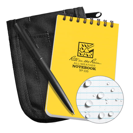 Pocket Notebook Kit, Soft Cover, Yellow, 100 Pages, 3" W x 5" L