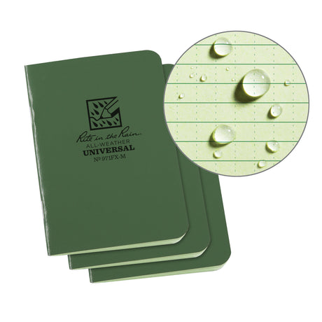 Mini Notebook, Soft Cover, Green, 24 Pages, 3-1/4" W x 4-5/8" L