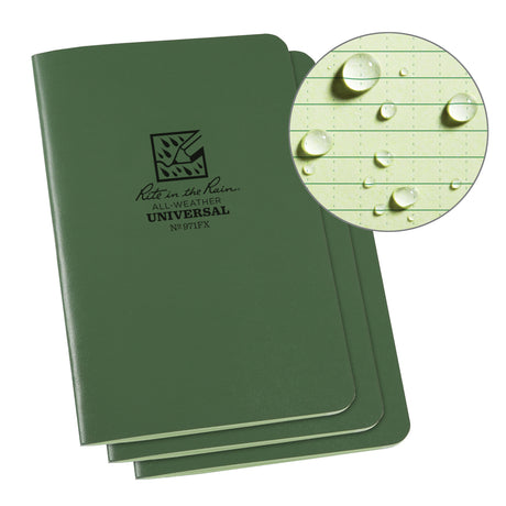 Notebook, Soft Cover, Green, 48 Pages, 4-5/8" W x 7" L