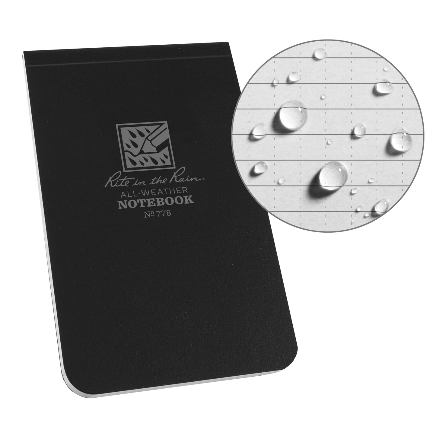 Top-Bound Memo, Soft Cover, Black, 100 Pages, 5-1/4" W x 5" L