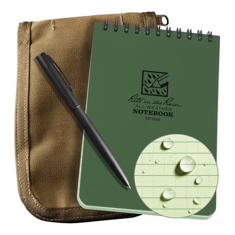 Pocket Notebook Kit, Soft Cover, Green, 100 Pages, 4" W x 6" L
