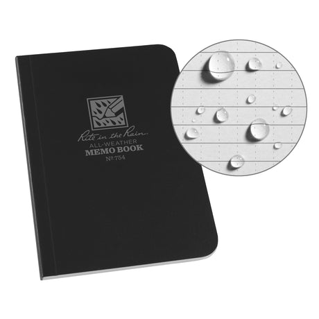 Memo Book, Soft Cover, Black, 112 Pages, 3-1/2" W x 5" L