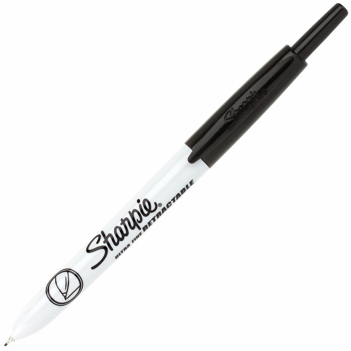 Retractable Permanent Marker, Ultra Fine, Black