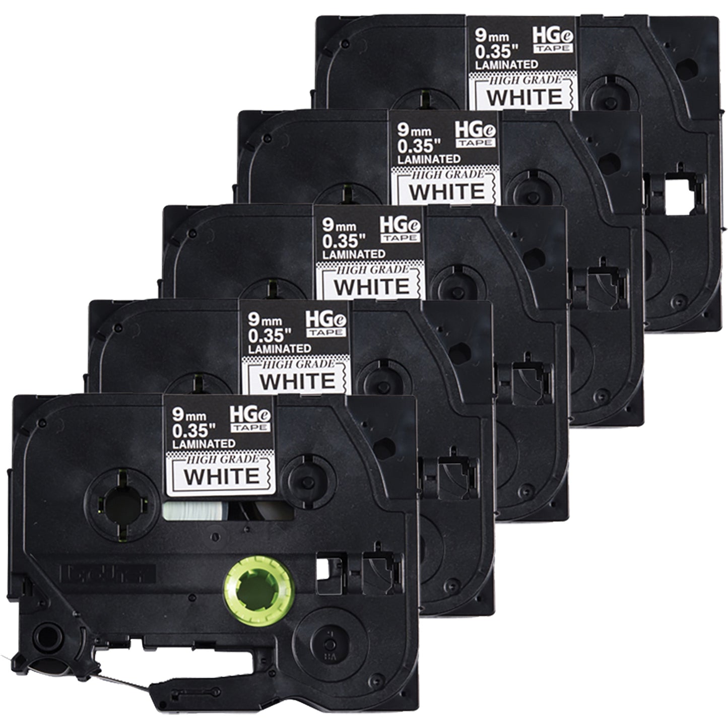 Laminated Tape, 9 mm x 8 m, Black on White