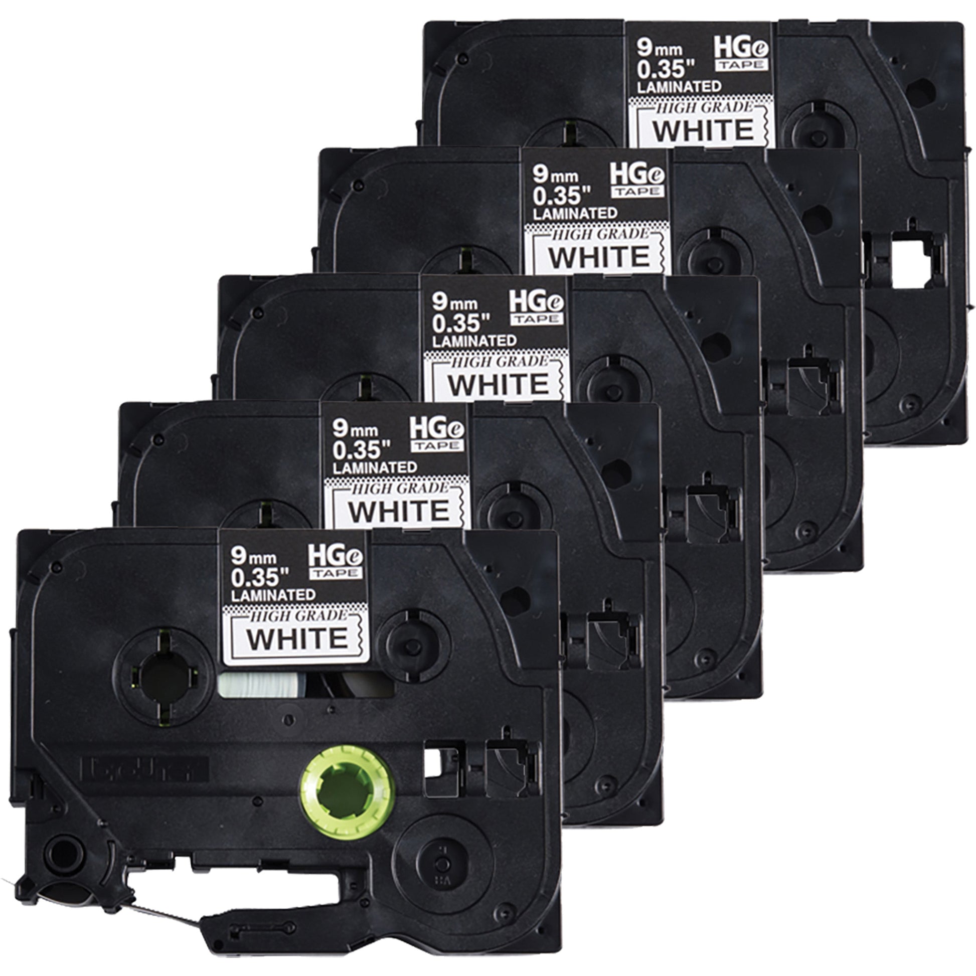 Laminated Tape, 9 mm x 8 m, Black on White