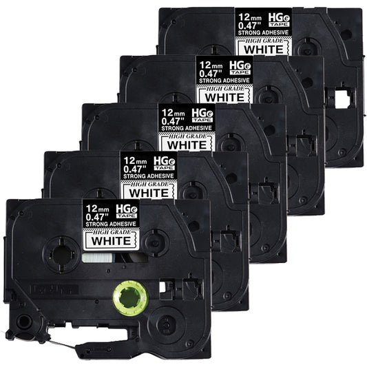Laminated Tape, 12 mm x 8 m, Black on White