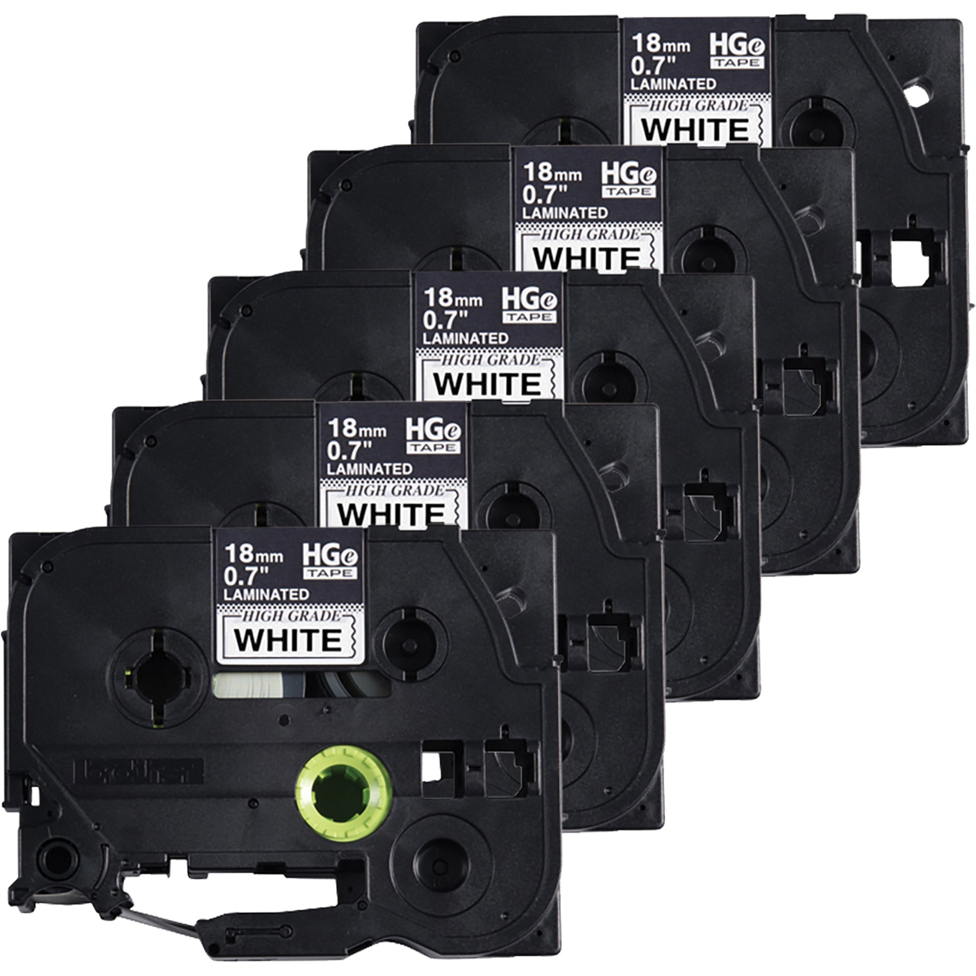 Laminated Tape, 18 mm x 8 m, Black on White