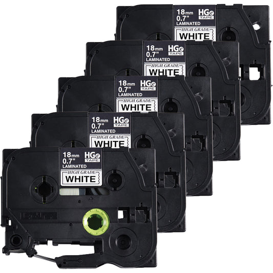 Laminated Tape, 18 mm x 8 m, Black on White