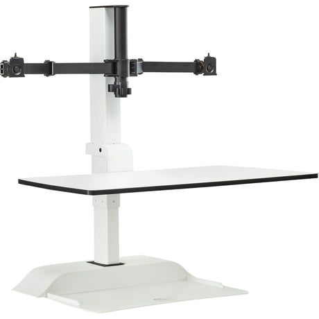 Soar™ Sit/Stand Electric Desk with Dual Monitor Arm, Desktop Unit, 37-1/4" H x 27-3/4" W x 22" D, White