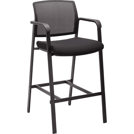 Activ™ Series Barstool Chair, Stationary, Fixed, 58-1/2", Mesh Seat, Black