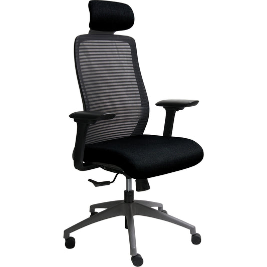 Era™ Series Adjustable Office Chair with Headrest, Fabric/Mesh, Black, 275 lbs. Capacity