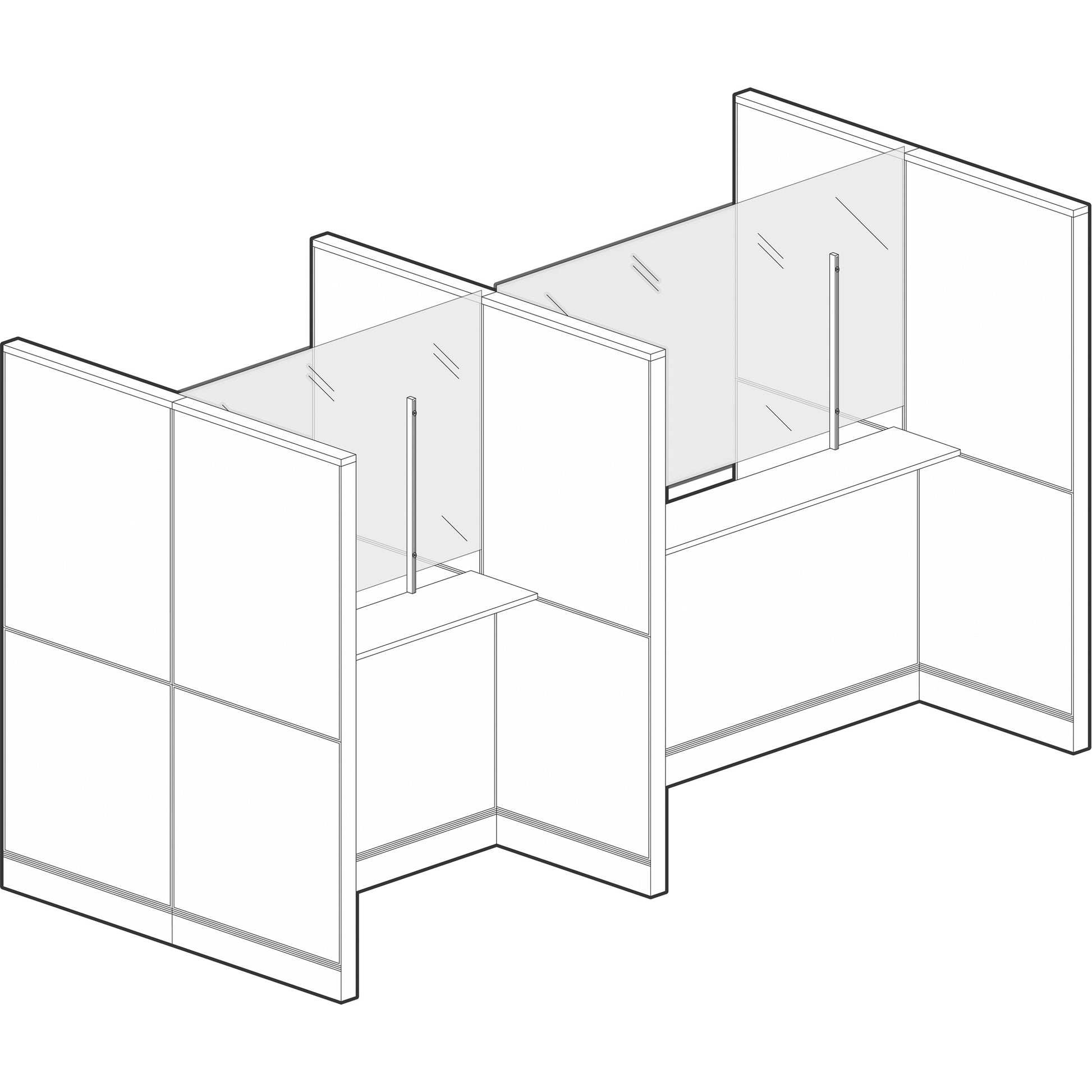 Clamp Mount Sneeze Guard, 36" W x 36" H
