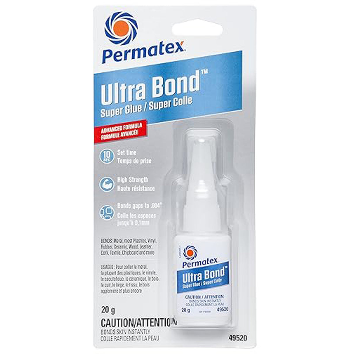 Ultra Bond Fast Drying Super Glue Adhesive, 20 g, Bottle, Clear