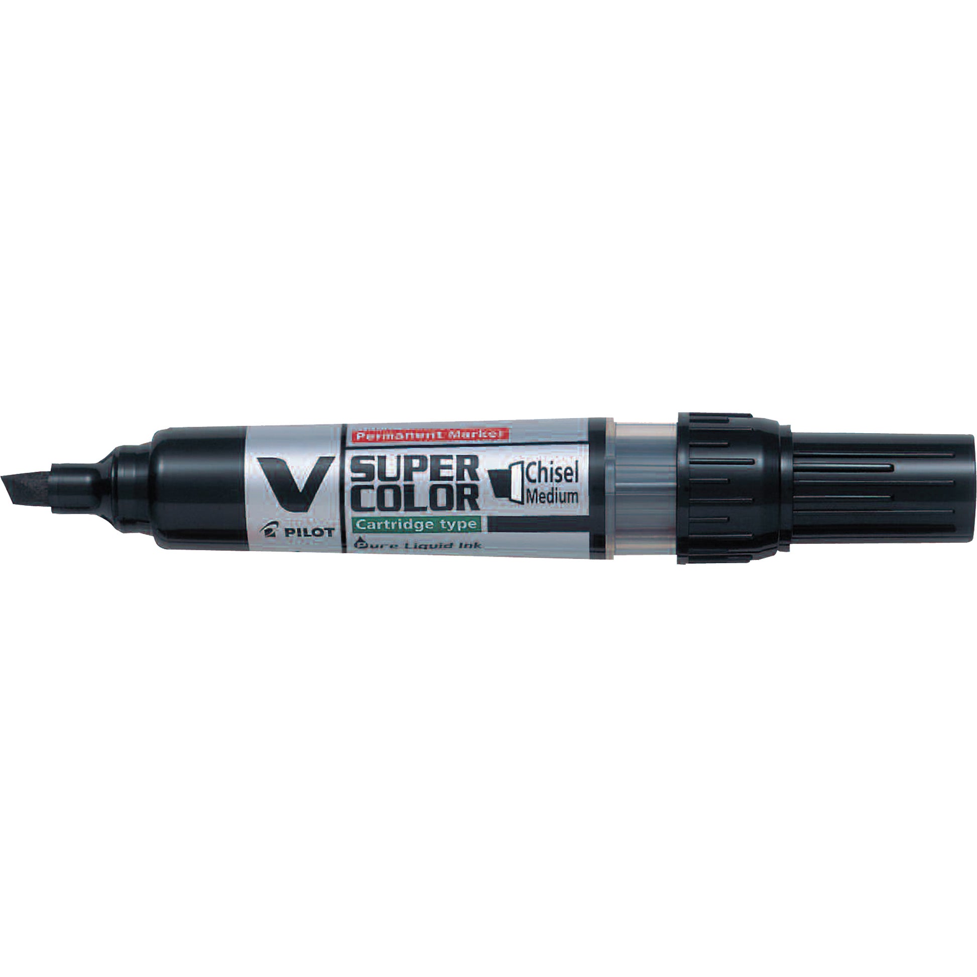 V Super Colour Permanent Marker, Chisel, Black