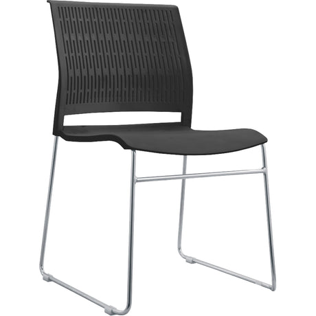 Stacking Chairs, Polypropylene, 32-3/8" High, 250 lbs. Capacity, Black