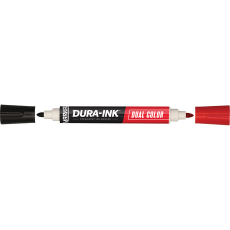Markal® Dura-Ink® Dual Colour Permanent Ink Marker, Bullet, Black/Red