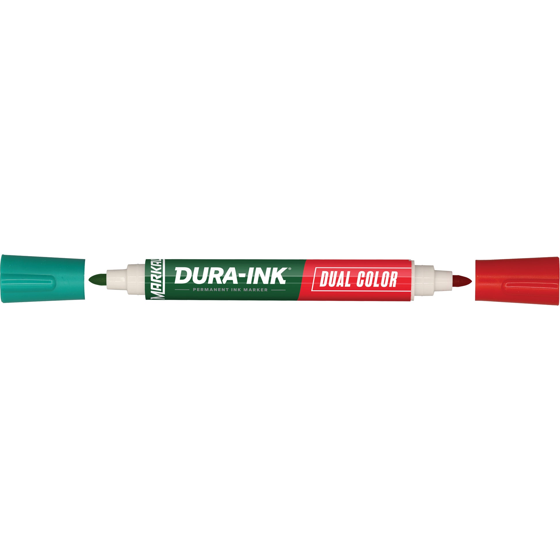 Markal® Dura-Ink® Dual Colour Permanent Ink Marker, Bullet, Green/Red