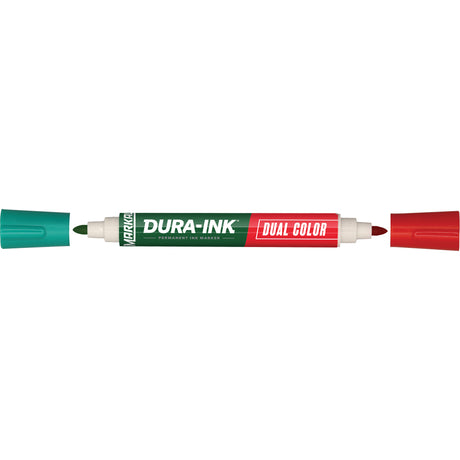 Markal® Dura-Ink® Dual Colour Permanent Ink Marker, Bullet, Green/Red