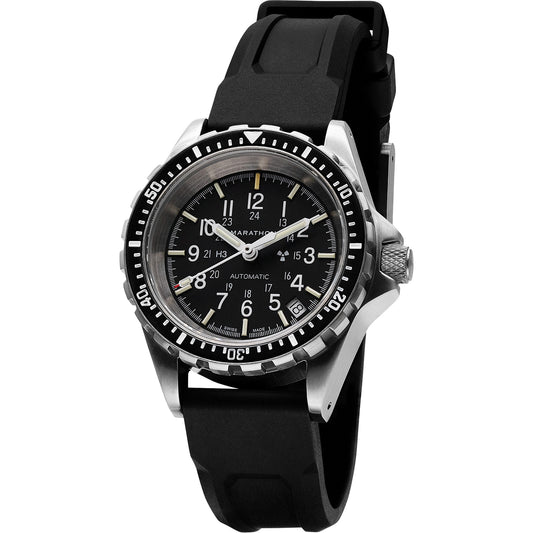 Steel Navigator with Date on Black 3-Piece Rubber Strap Kit, Digital, Battery Operated, 36 mm, Black