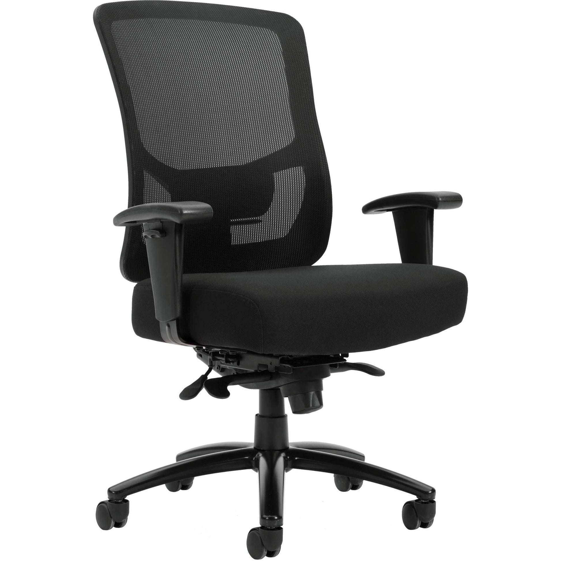 Raven 400 High-Back Heavy-Duty Synchro-Tilter, Mesh, Black, 400 lbs. Capacity