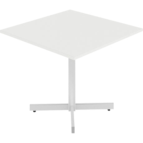 Newland Height-Adjustable Square Table, 36" L x 36" W x 29" H, 1" Top, Laminate, White