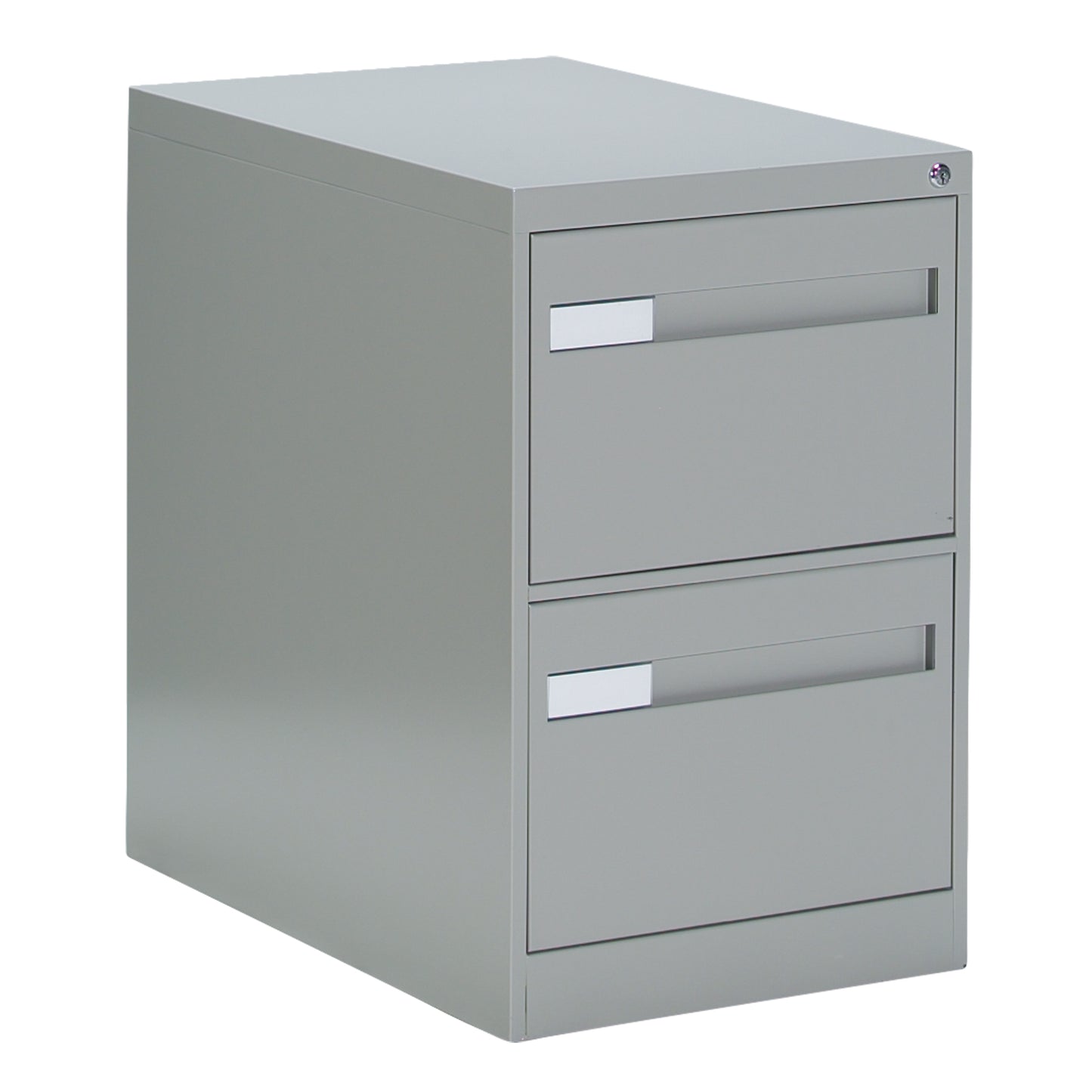 Vertical Filing Cabinet with Recessed Drawer Handles, 2 Drawers, 18.15" W x 26.56" D x 29" H, Grey