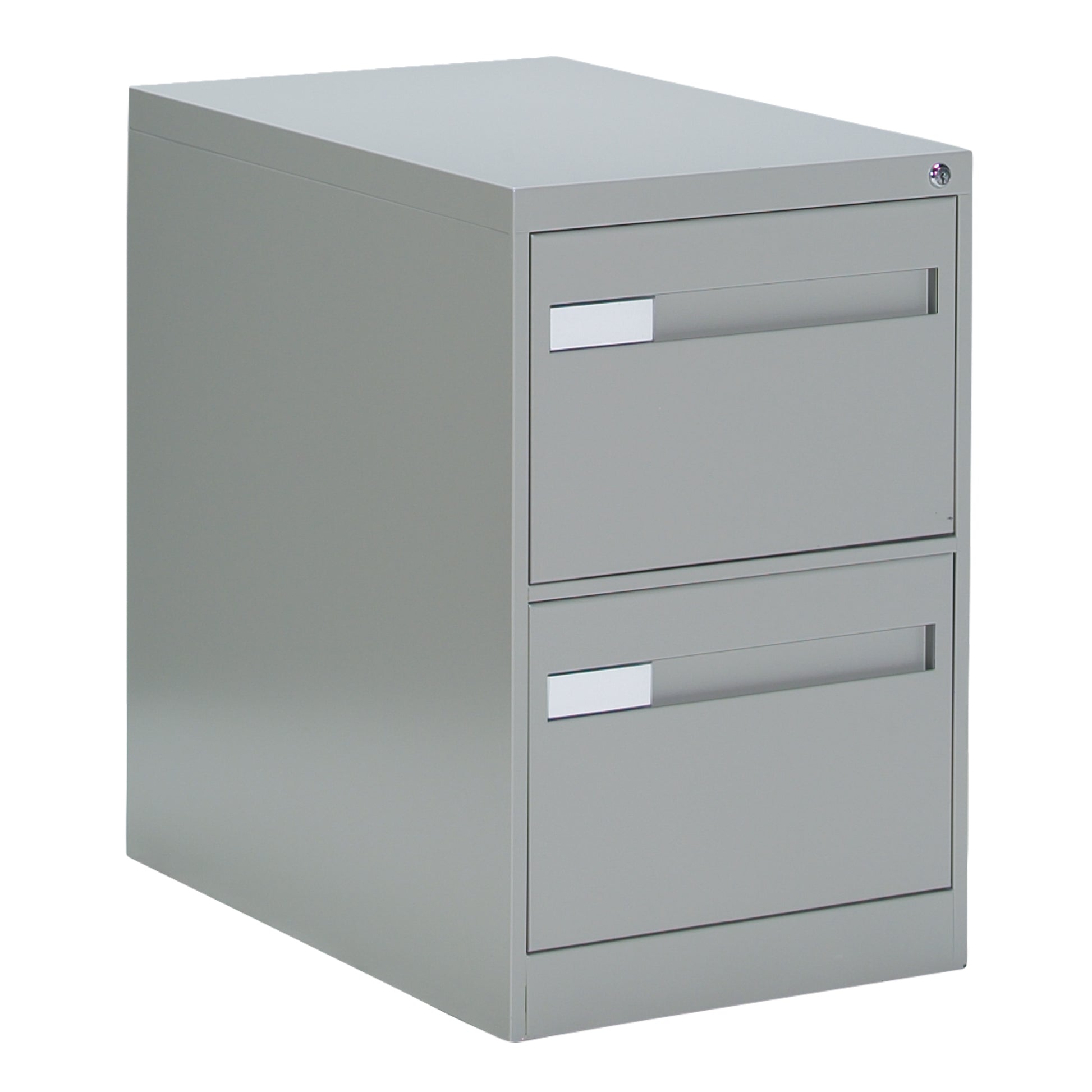 Vertical Filing Cabinet with Recessed Drawer Handles, 2 Drawers, 18.15" W x 26.56" D x 29" H, Grey
