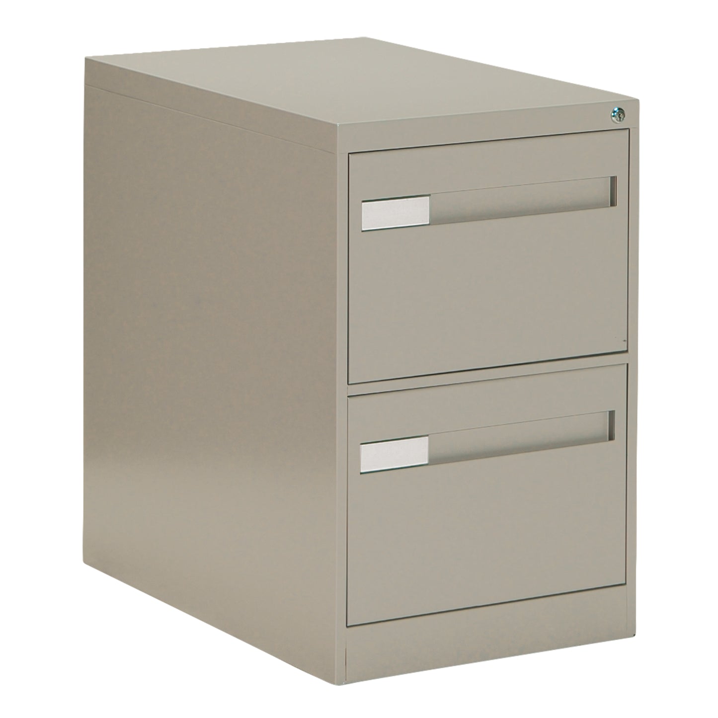 Vertical Filing Cabinet with Recessed Drawer Handles, 2 Drawers, 18.15" W x 26.56" D x 29" H, Beige