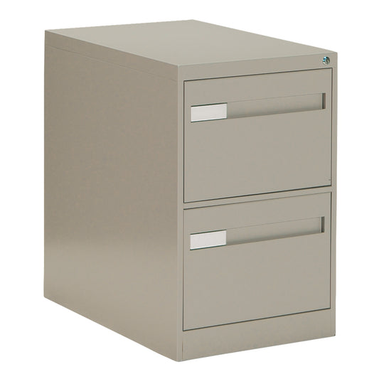 Vertical Filing Cabinet with Recessed Drawer Handles, 2 Drawers, 18.15" W x 26.56" D x 29" H, Beige