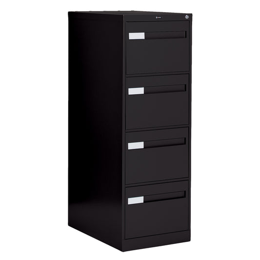 Vertical Filing Cabinet with Recessed Drawer Handles, 4 Drawers, 18.15" W x 26.56" D x 52" H, Black