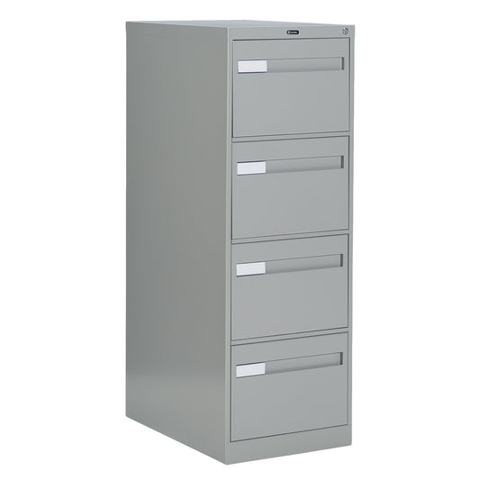 Vertical Filing Cabinet with Recessed Drawer Handles, 4 Drawers, 18.15" W x 26.56" D x 52" H, Grey