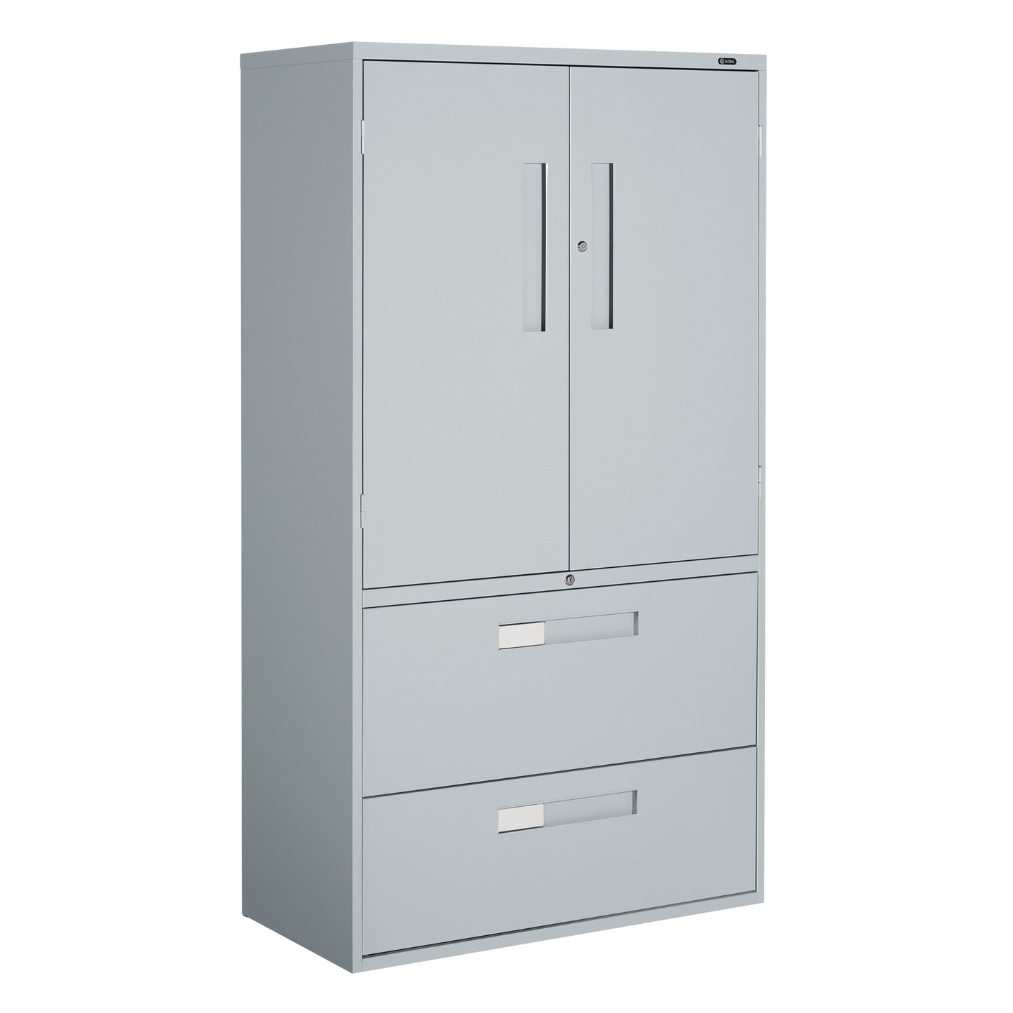 Multi-Stor Cabinet, Steel, 3 Shelves, 65-1/4" H x 36" W x 18" D, Grey
