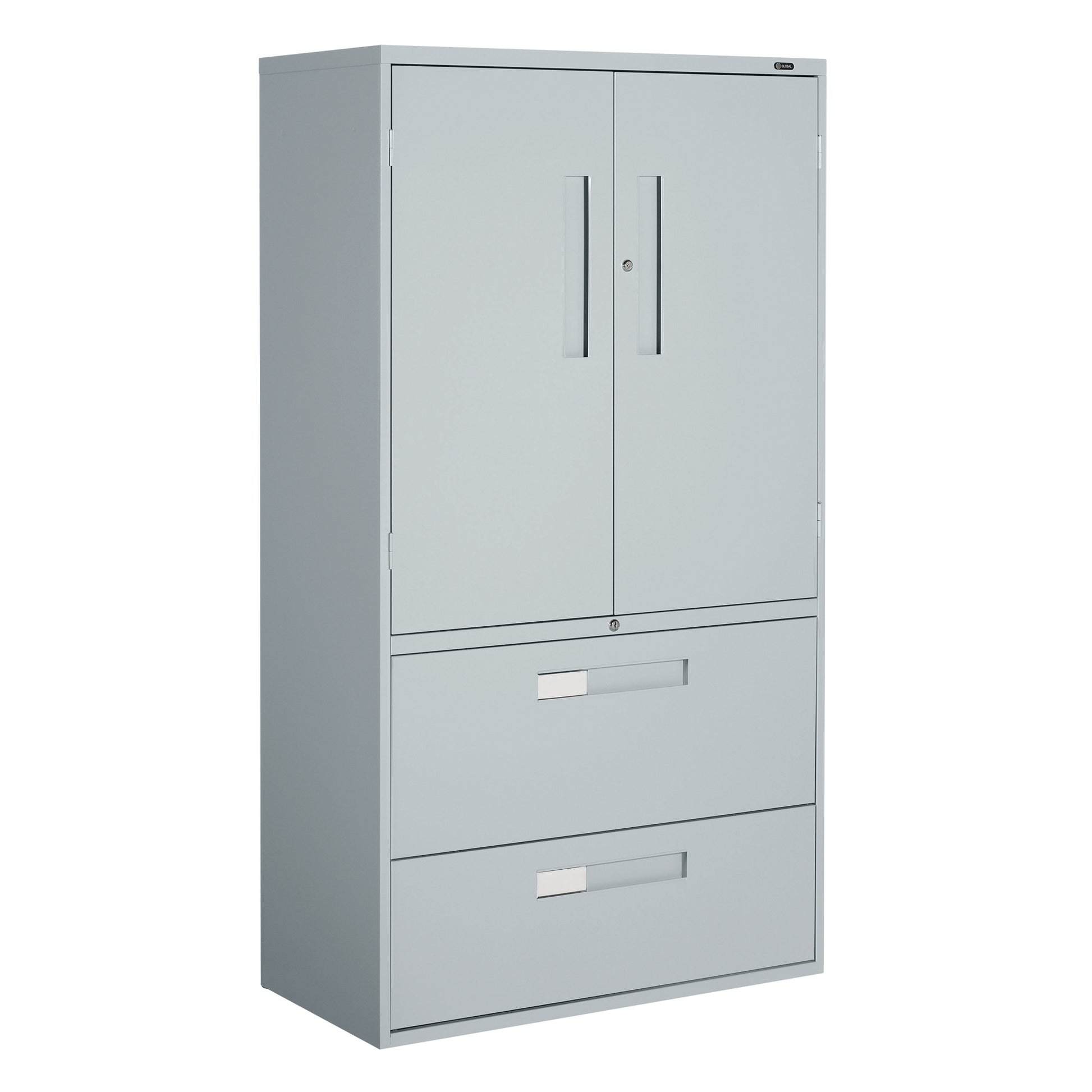 Multi-Stor Cabinet, Steel, 3 Shelves, 65-1/4" H x 36" W x 18" D, Grey