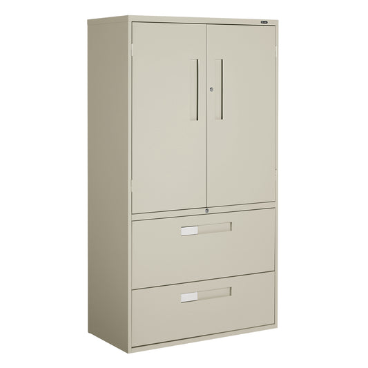 Multi-Stor Cabinet, Steel, 3 Shelves, 65-1/4" H x 36" W x 18" D, Beige