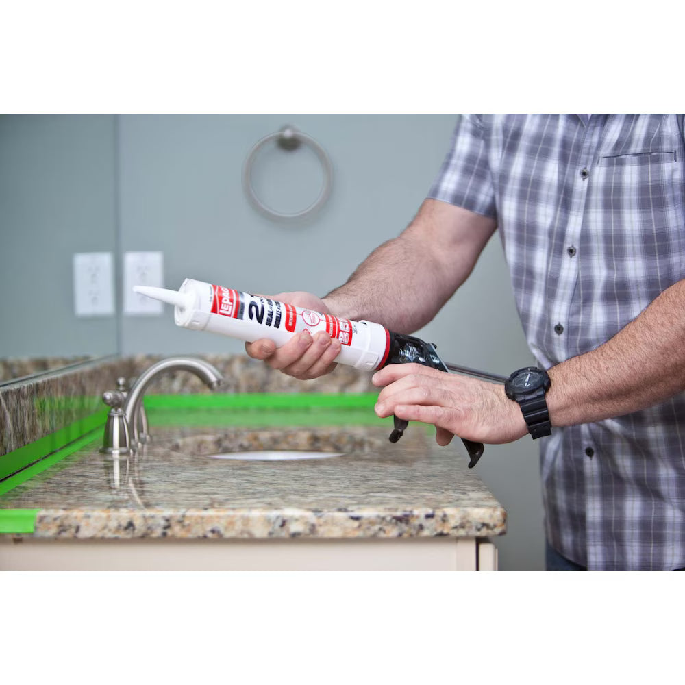 LePage® 2in1 Seal & Bond Sealant - Indoor Caulking for Kitchen, Bathroom Sink & Shower, Flexible & Water Resistant - 295 ml Cartridge, Clear, 1 Pack LePage